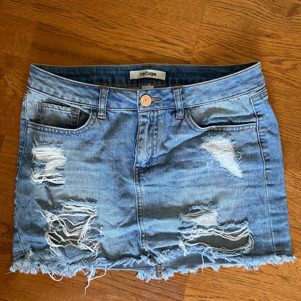 Denim mini skirt